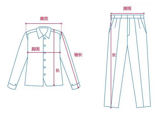 定做工作服測(cè)量展示圖，短袖工作服定做，冬季工作服定做